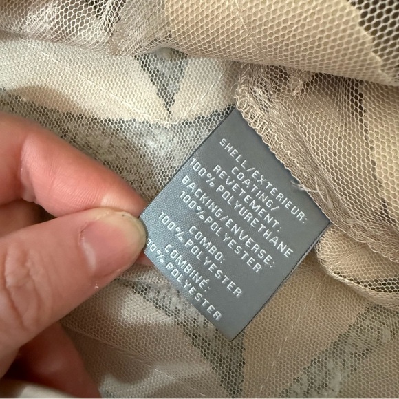 Bagatelle Women's Faux Leather Leaf Mesh Zip-Up Jacket Size X-large Beige‎ Taupe - Picture 9 of 13